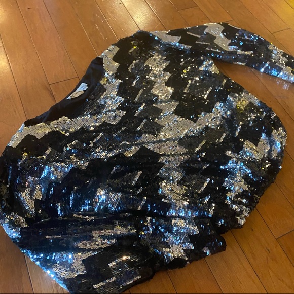 Vintage Sequins 70s Elastic Waist Disco Shirt - Picture 8 of 8